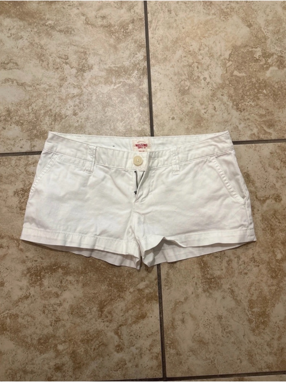 Mossimo Supply Co. White Mid-Rise Chino Shorts